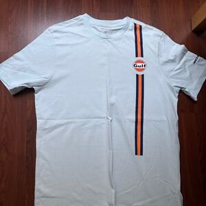 New without Tags Men's Large McLaren Formula 1 F1 Gulf Stripe T-Shirt - Blue